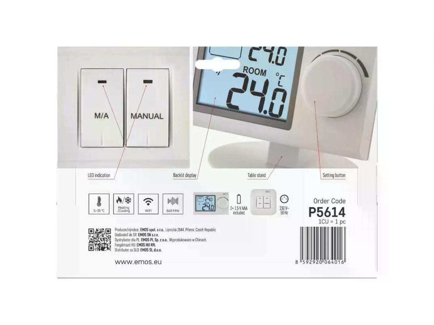 Bezdrátový WiFi termostat EMOS P5614