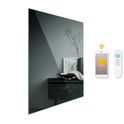 Zrcadlový infrapanel s LED osvětlením MIRROR 320W | Výhřevnost 6 m2 | 60x60 cm | WiFi termostat | Dálkový ovladač | Zrcadlo na šířku