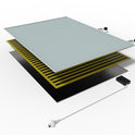 Zrcadlový infrapanel s LED osvětlením MIRROR 320W | Výhřevnost 6 m2 | 60x60 cm | WiFi termostat | Dálkový ovladač | Zrcadlo na šířku