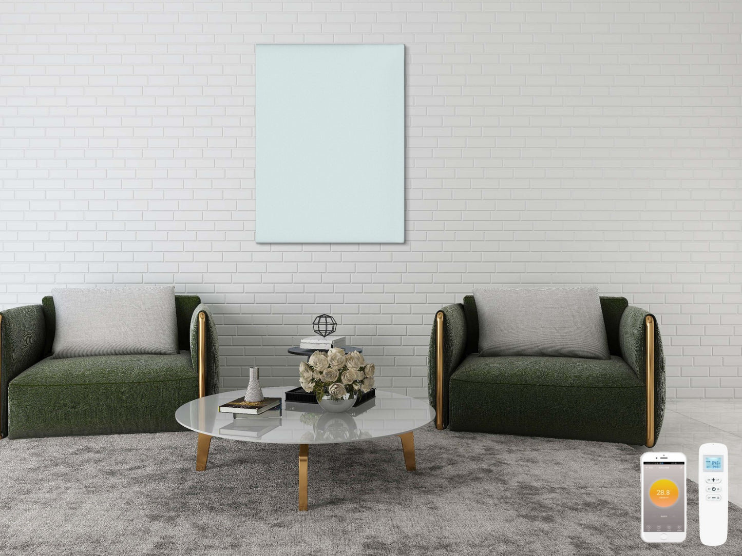 Skleněný Infrapanel GLASS 450W Mléčné sklo | Výhřevnost 8 m2 | 80x60 cm | WiFi termostat