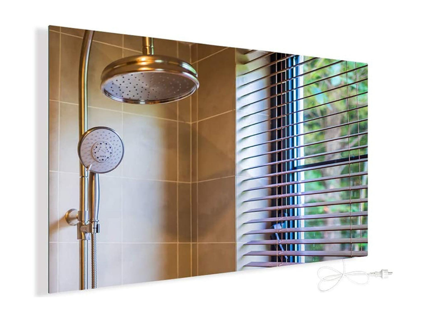 Zrcadlový infrapanel s LED osvětlením MIRROR 700W | Výhřevnost 12,5 m2 | 120x60 cm | WiFi termostat | Dálkový ovladač | Zrcadlo na šířku