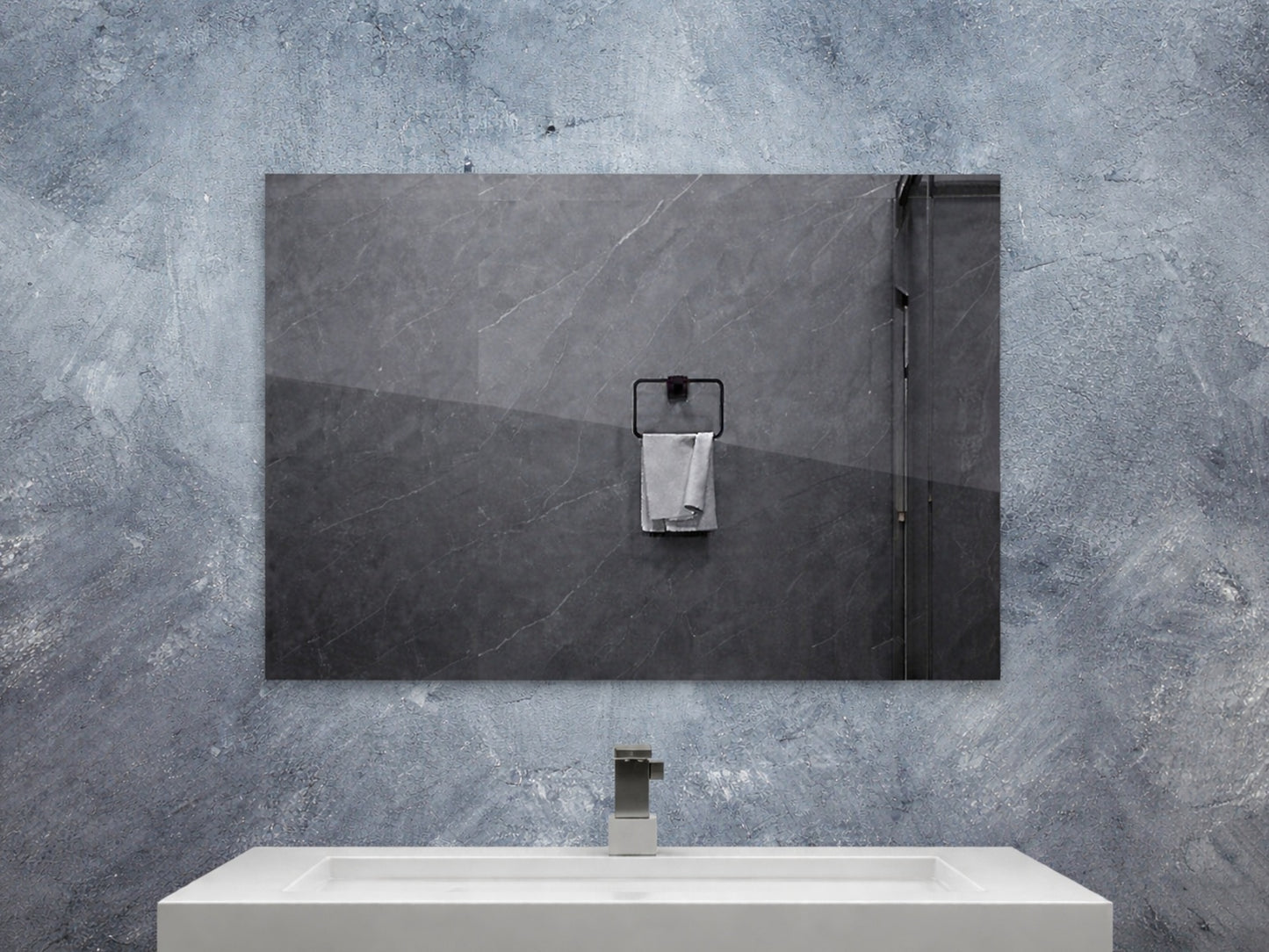 Zrcadlový infrapanel s LED osvětlením MIRROR 450W | Výhřevnost 8 m2 | 80x60 cm | WiFi termostat | Dálkový ovladač | Zrcadlo na šířku