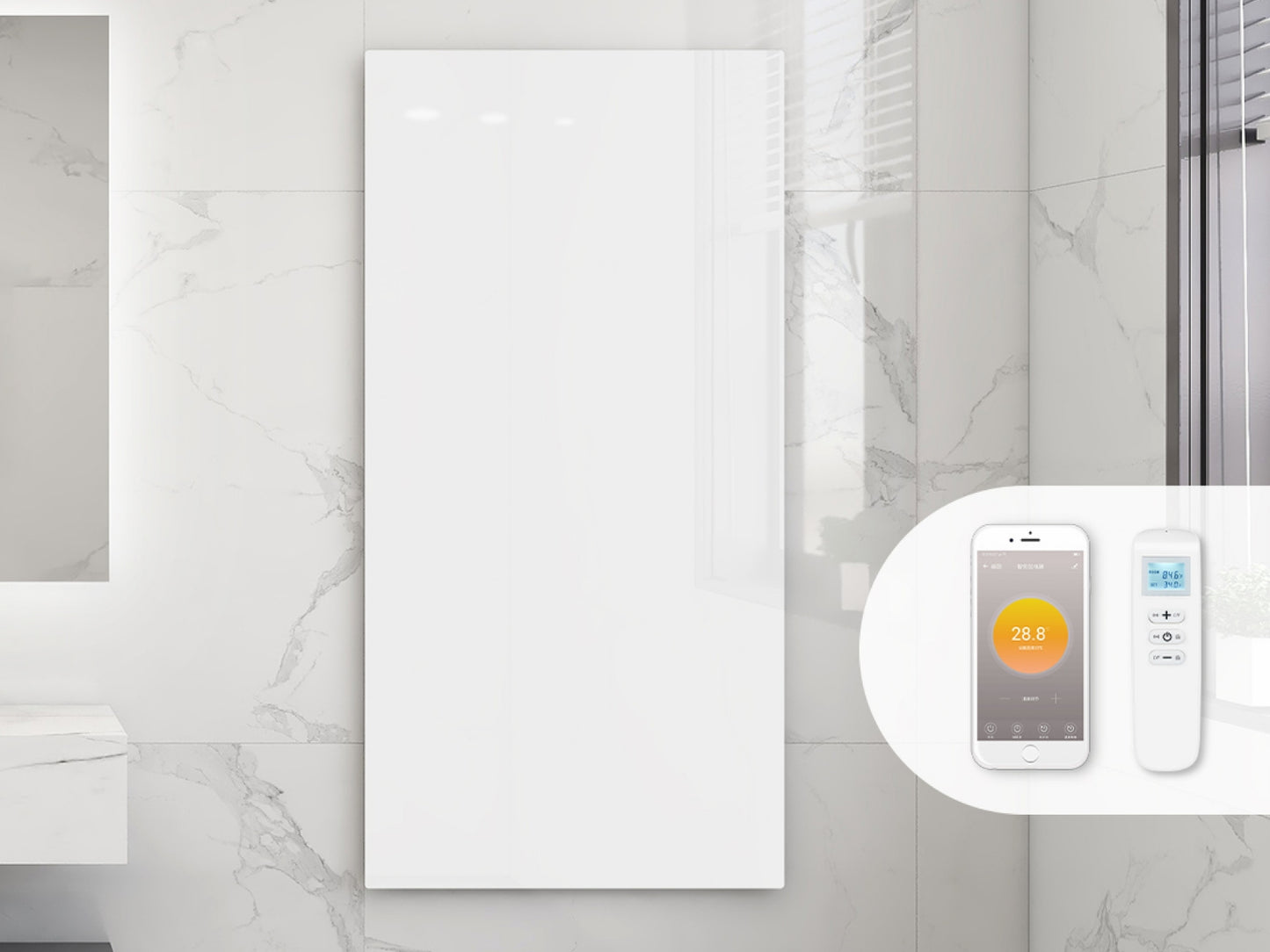 Skleněný Infrapanel GLASS 450W Mléčné sklo | Výhřevnost 8 m2 | 80x60 cm | WiFi termostat
