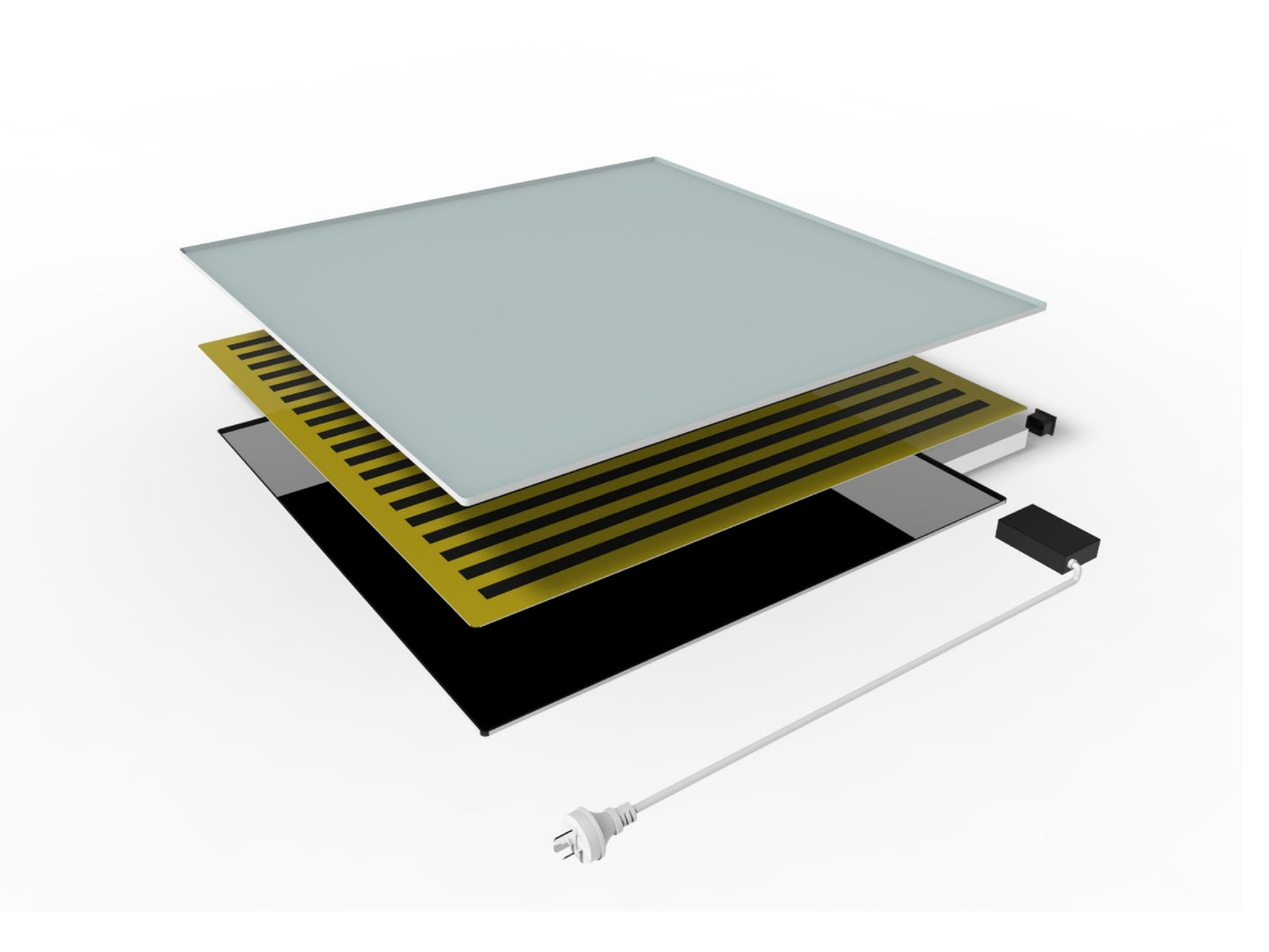 Skleněný Infrapanel GLASS 450W Černý | Výhřevnost 8 m2 | 80x60 cm | WiFi termostat