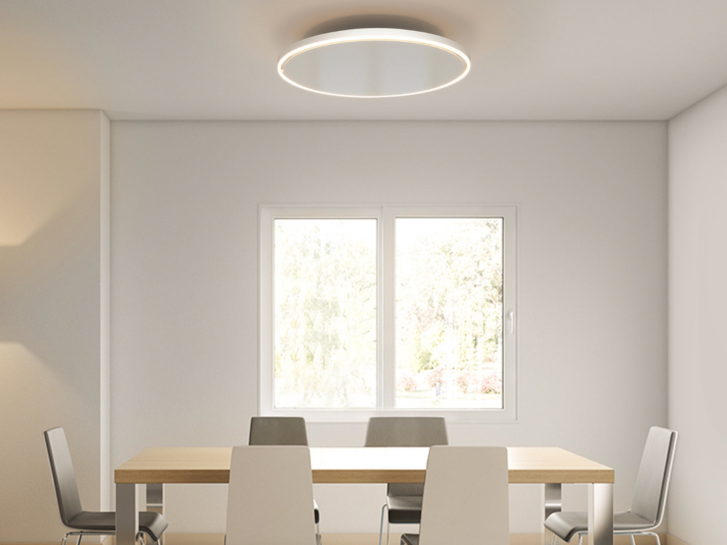 Stropní infrapanel CEILING LED DESIGN 750W | Výhřevnost 13.6 m2 | Průměr 60 cm | LED světlo | Bezdrátový termostat