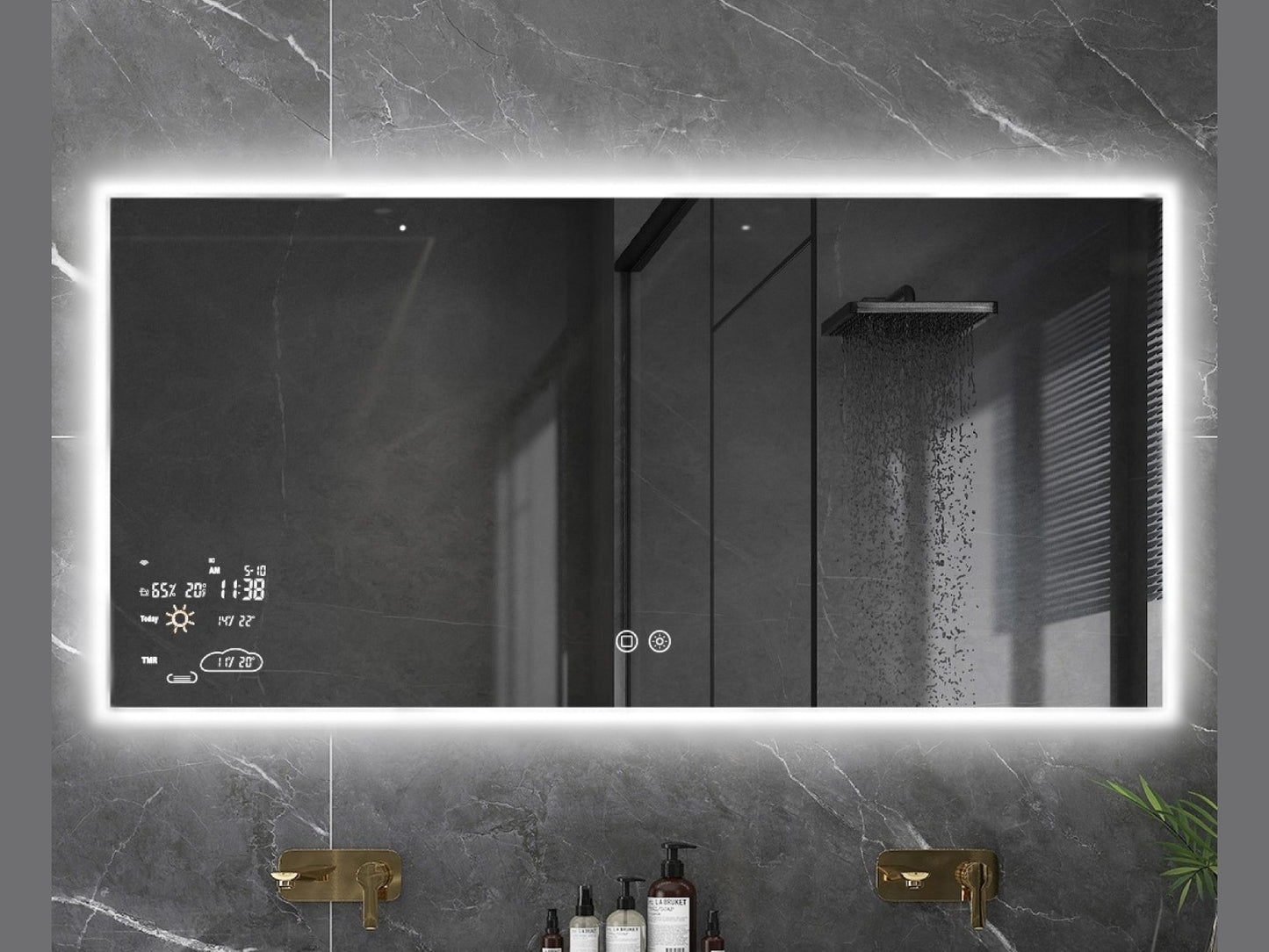Chytré infrazrcadlo SMART MIRROR 200W | Výhřevnost 3.6 m2 | 60x60 cm | WiFi termostat | Dálkové ovládání | LED světlo
