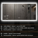 Chytré infrazrcadlo SMART MIRROR 250W | Výhřevnost 4,5 m2 | 80x60 cm | WiFi termostat | Dálkové ovládání | LED světlo | Zrcadlo na šířku