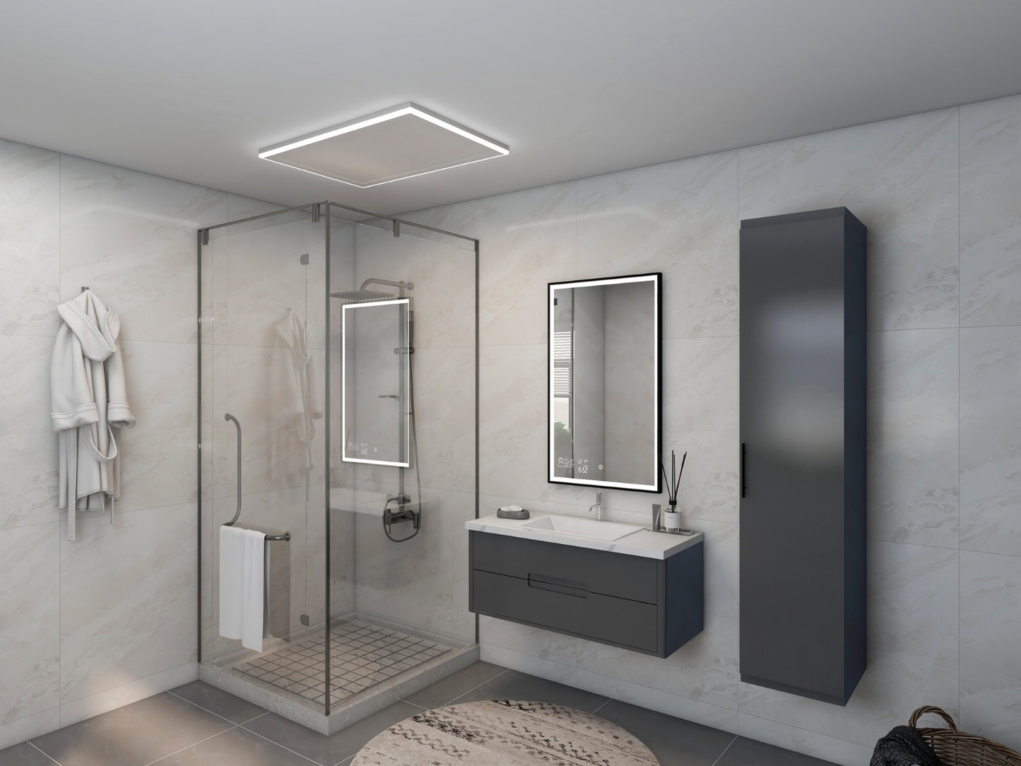 Stropní Infrapanel CEILING LED 370W | WiFi | Výhřevnost 6.5 m2 | 65x63 cm | LED světlo | Bezdrátový WiFi termostat