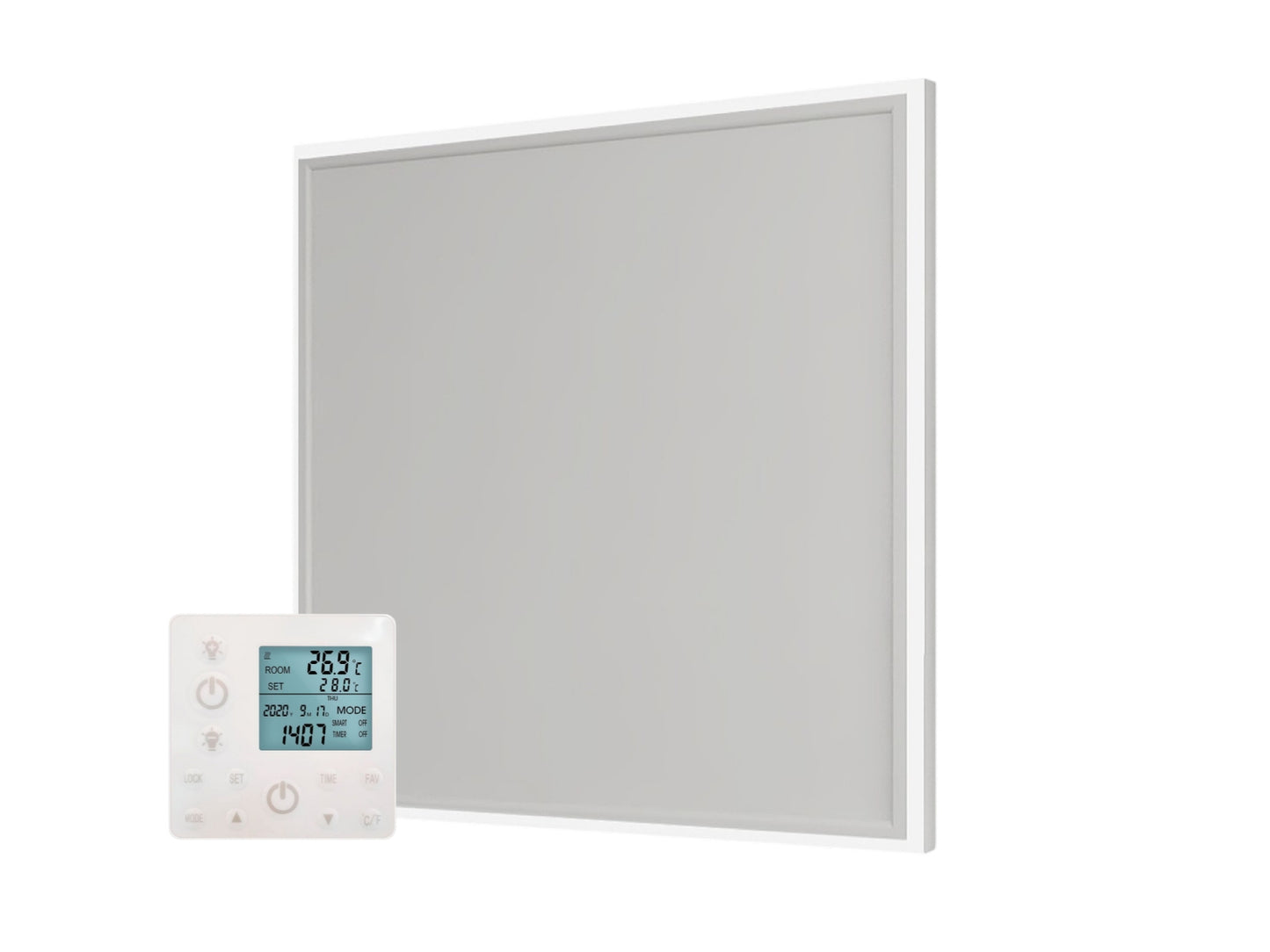 Stropní Infrapanel CEILING LED 370W | Výhřevnost 6.5 m2 | 65x63 cm | LED světlo | Bezdrátový termostat