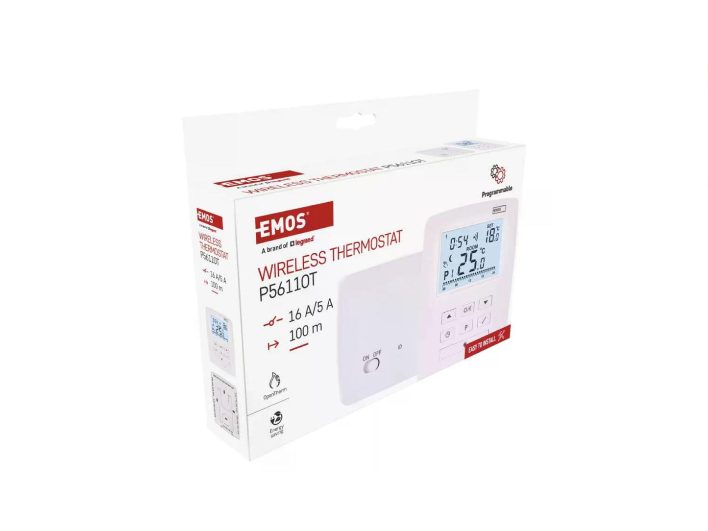 Bezdrátový programovatelný termostat EMOS P5611OT | Opentherm | Pro více panelů